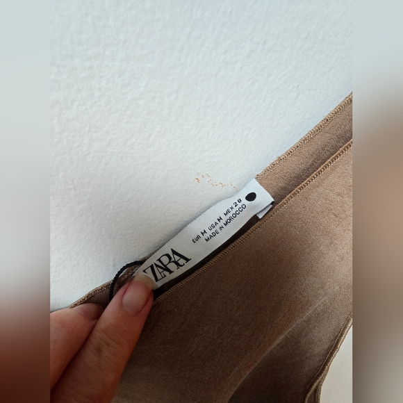 ZARA COFFEE CAPUCCINO BROWN LEOCELL TANK Sleeveless Top Size M - Picture 5 of 6